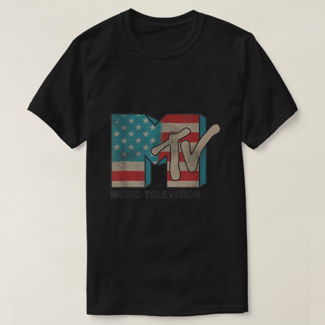 T-shirt Logos du drapeau américain MTV T Shirts (Design devant)
