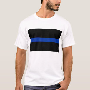 T-shirt loi de police de la ligne bleue mince