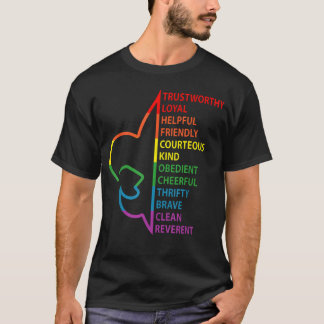 T-shirt Loi du scoutisme scoutisme camping arc-en-ciel