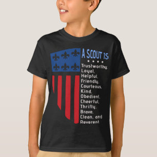 T-shirt Loi sur le scoutisme, Amérique Drapeau Loi sur le 