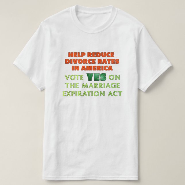 T-shirt Loi sur l'expiration du mariage (Design devant)