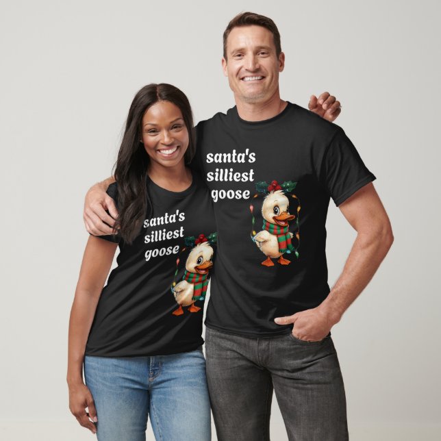 T-shirt L'oie la plus stupide de père Noël Famille de Noël (Unisexe)