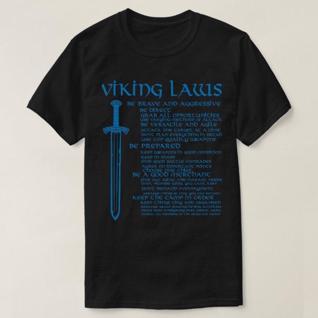 T-shirt Lois viking Guerriers scandinaves sabre bleu (Design devant)