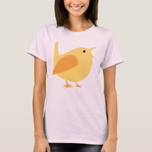 T-shirt L'oiseau adorable de chant teignent en nouant le