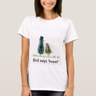 T-shirt l'oiseau dit tweet mariage amusant mariée et marié