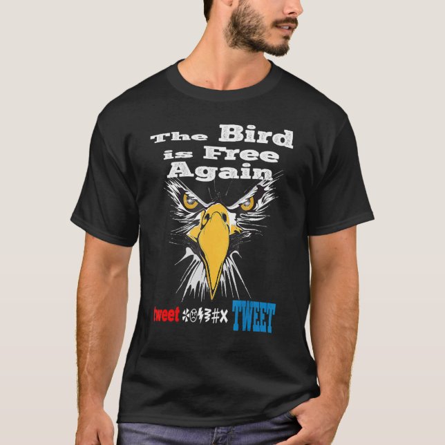 T-shirt L'Oiseau Est À Nouveau Libre Liberté D'Écran 1 (Devant)