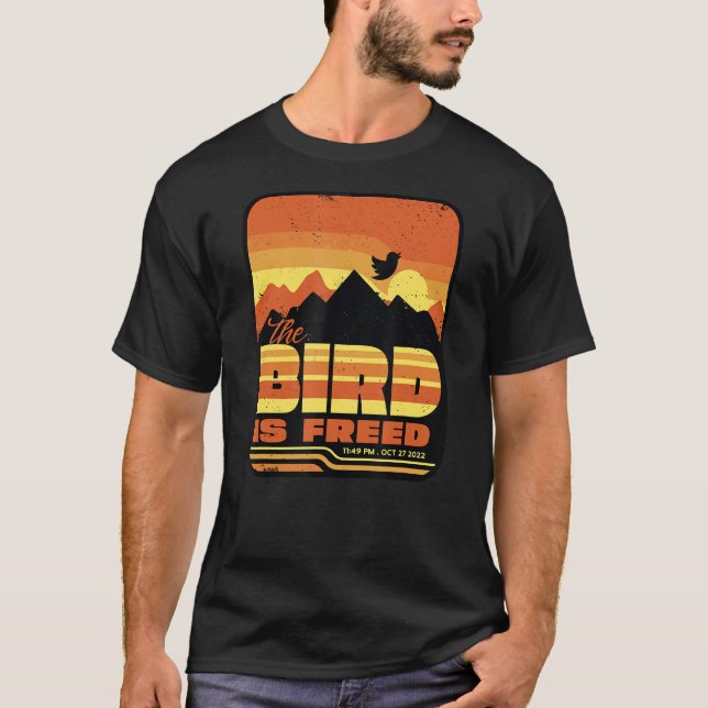 T-shirt L'OISEAU EST LIBÉRÉE Apprendre Refléter Se Déplace (Devant)