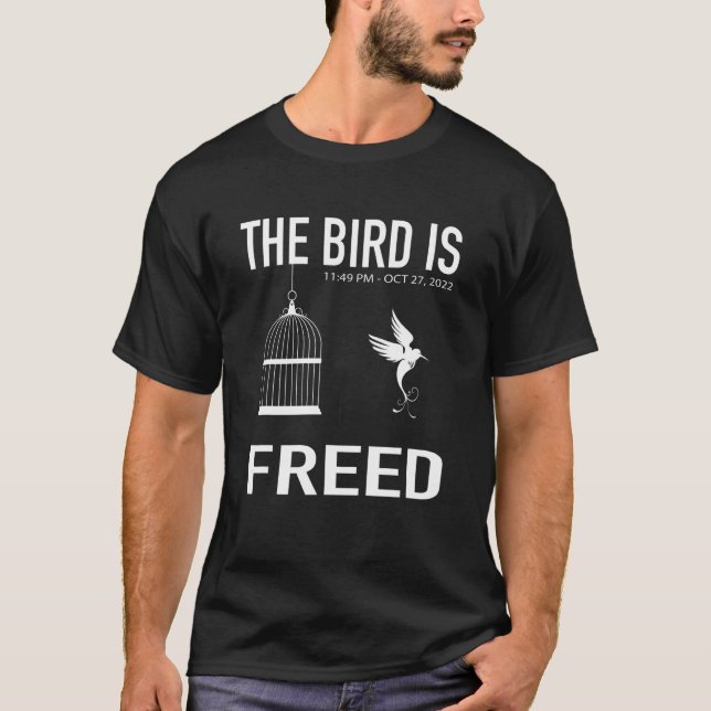 T-shirt L'OISEAU EST LIBÉRÉE Apprendre Refléter Se Déplace (Devant)