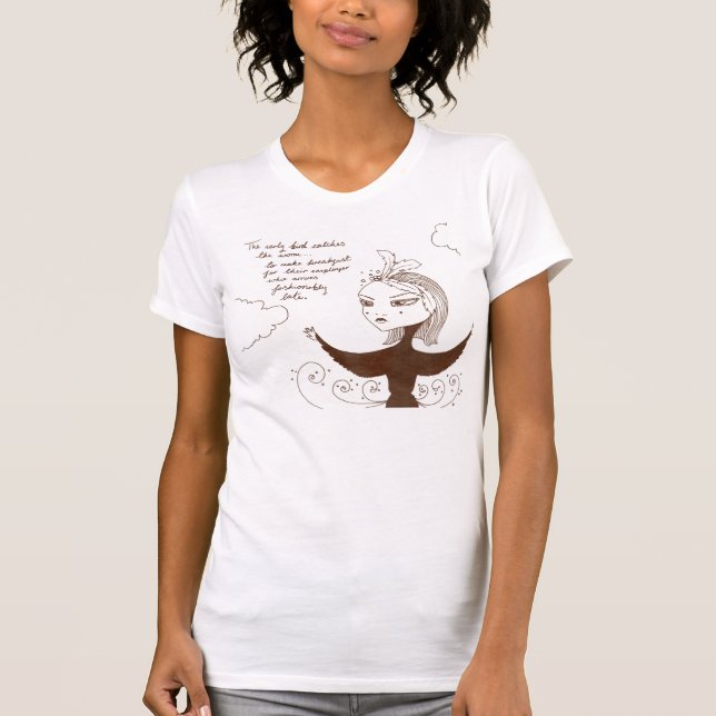 T-shirt l'oiseau tôt (Devant)