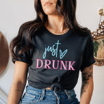 T-shirt LOLA Drunk in Love Just Drunk Neon Bachelorette<br><div class="desc">Ce t-shirt de bachelorette "juste ivre" présente des lettres d'inspiration néon en rose et bleu. Associez ce tee-shirt à la chemise de mariée "ivrogne en amour" pour un événement de bachelorette cohésif. 💜 couleurs sont modifiables ! Cliquez sur "modifier la conception" pour créer vos propres couleurs.</div>