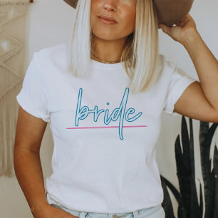 T-shirt LOLA Néon Bleu et Rose 90s Mariée Enterrement de V