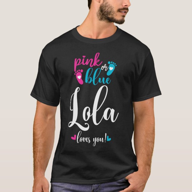 T-shirt Lola Rose Ou Bleue Vous Aime Genre Révéler Bébé An (Devant)