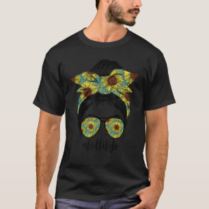 T-shirt Lolli Life Messy Cheveux Bun Sunflower Femmes Mère