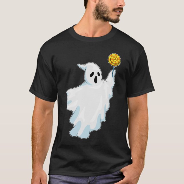 T-shirt Lollipop d'Halloween fantôme (Devant)