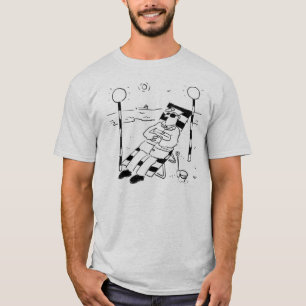 T-shirt Lollipop Man est bronzer sur une plage