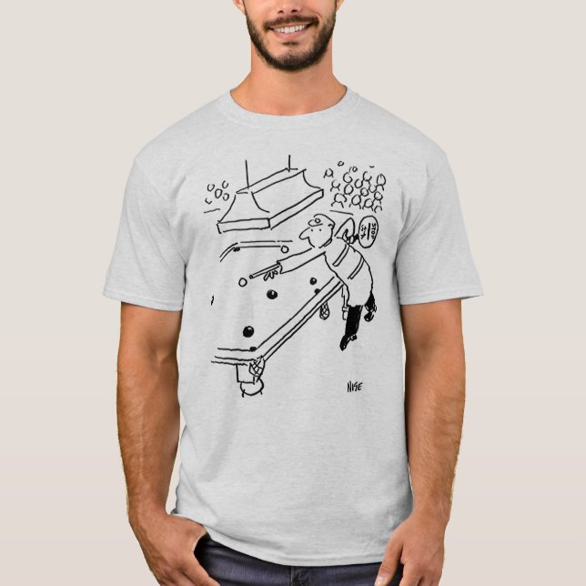 T-shirt Lollipop Man Joue Snooker en utilisant sa Lollipop (Devant)