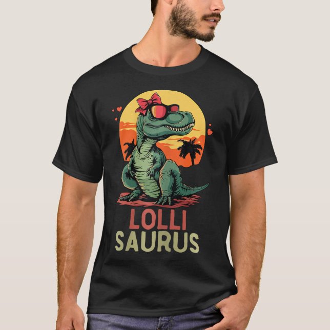 T-shirt Lollisaurus Dino Dinosaur Lolli-saurus T-rex Funny (Devant)