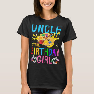 T-shirt L'Oncle De L'Anniversaire Fille Painting Party Cor