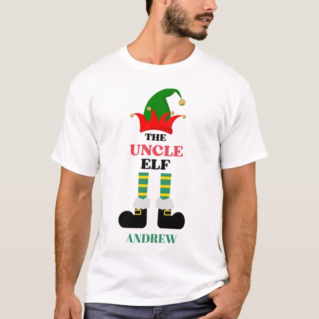 T-shirt L'Oncle Elf personnalisait Noël (Devant)