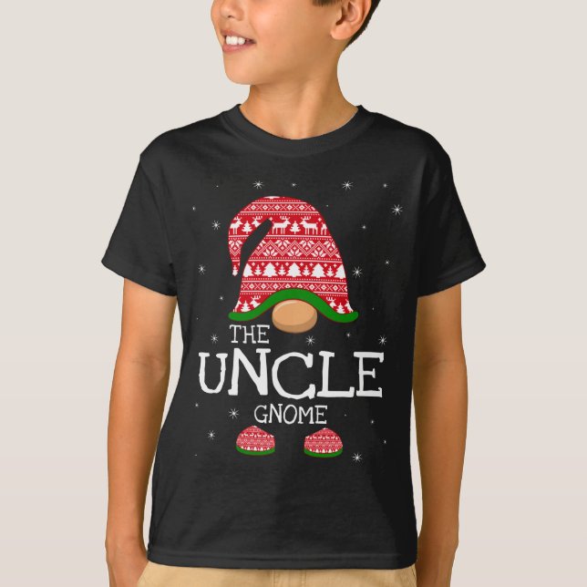T-shirt L'oncle Gnome Noël Correspondant famille Noël Noël (Devant)