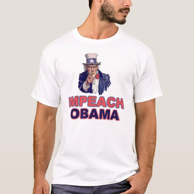 T-shirt L'Oncle Sam indique : Attaquez Obama (Devant)