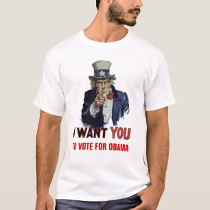 T-shirt L'Oncle Sam indique, "vote pour Obama "