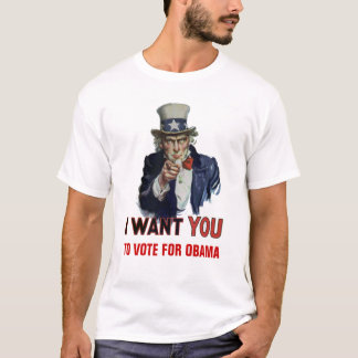 T-shirt L'Oncle Sam indique, "vote pour Obama "
