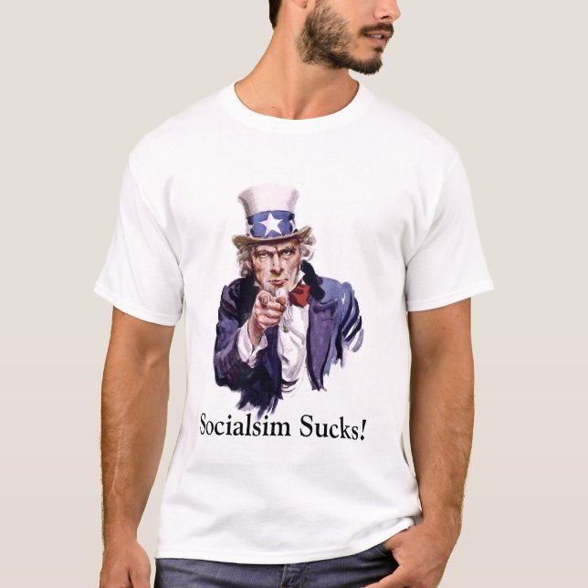 T-shirt l'Oncle Sam, Socialsim suce ! (Devant)