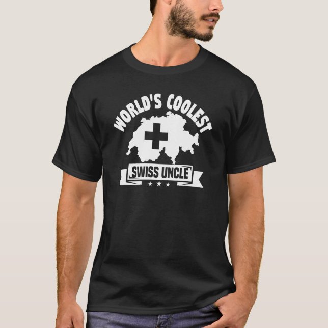 T-shirt L'oncle suisse le plus froid du monde (Devant)