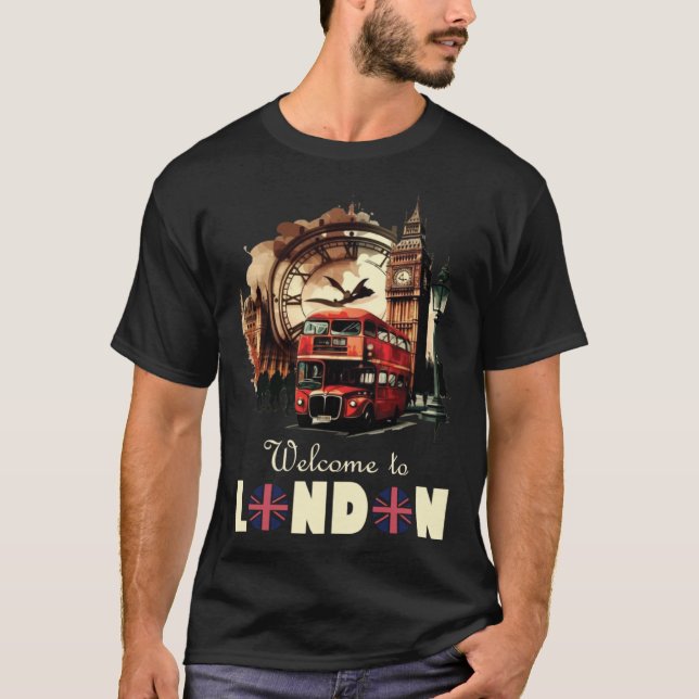 T-shirt London England Souvenir Tourist For Men Women Kids (Devant)