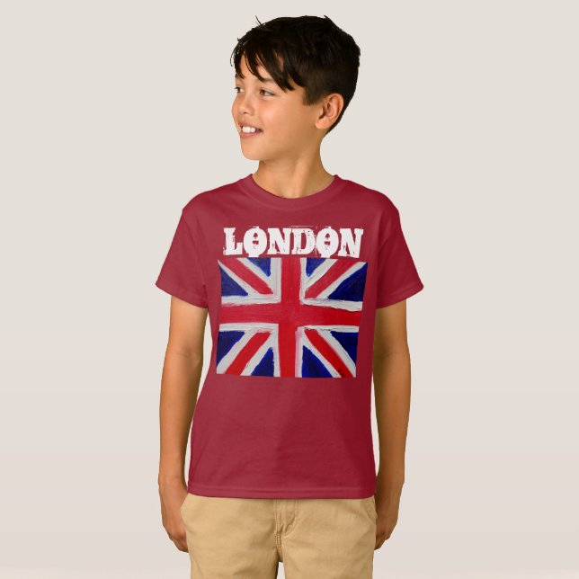 T-shirt London Garçons modernes Angleterre Royaume-Uni  (Devant entier)