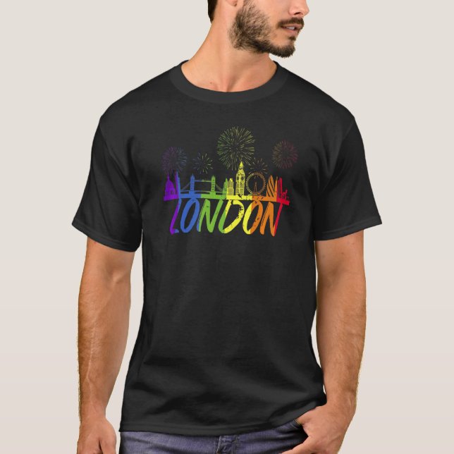T-shirt London Pride Skyline Pride Parade Londres (Devant)