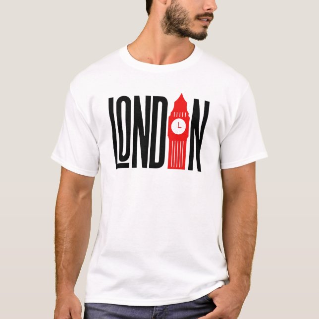 T-shirt London Skyline Retro City Pride Design (Devant)
