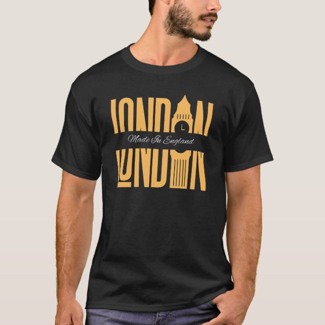 T-shirt London Skyline Retro City Pride Design (Devant)