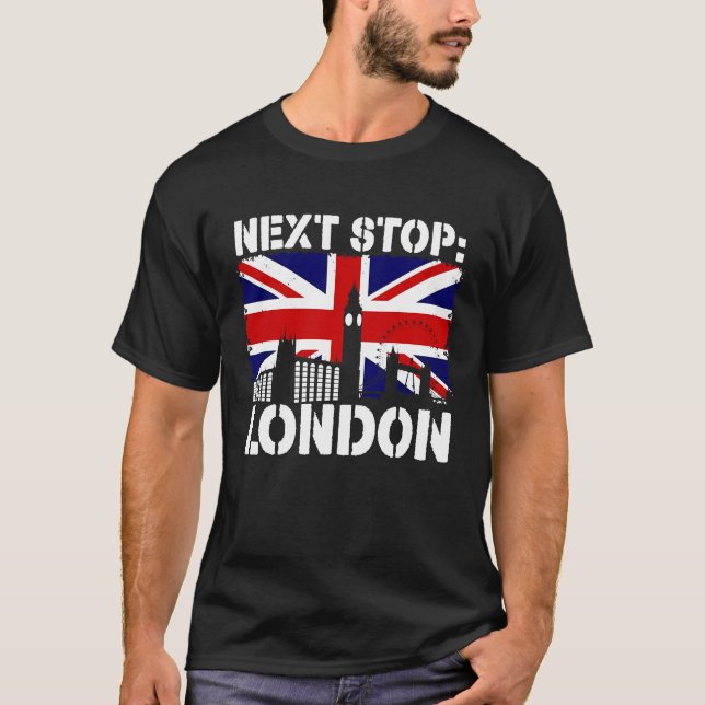 T-shirt London Summer Vacation Trip Next Stop Vacay Vibes  (Devant)