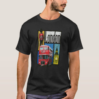 T-shirt Londres Angleterre Big Ben Double Decker Queens Gu