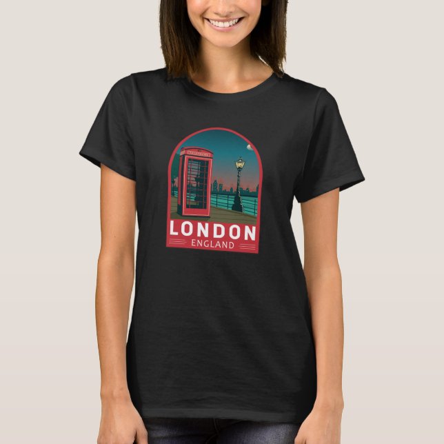 T-shirt Londres Angleterre Retro Travel Art Vintage (Devant)