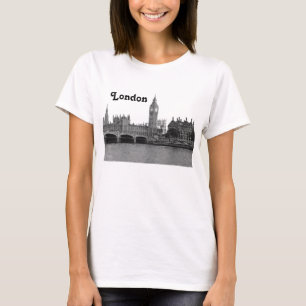T-shirt Londres Angleterre Royaume-Uni Skyline Gravé