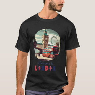 T-shirt Londres Angleterre Souvenir Tourisme Pour Hommes F