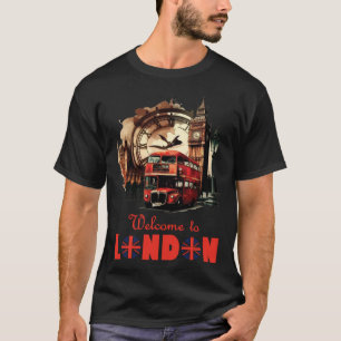 T-shirt Londres Angleterre Souvenir Tourisme Pour Hommes F