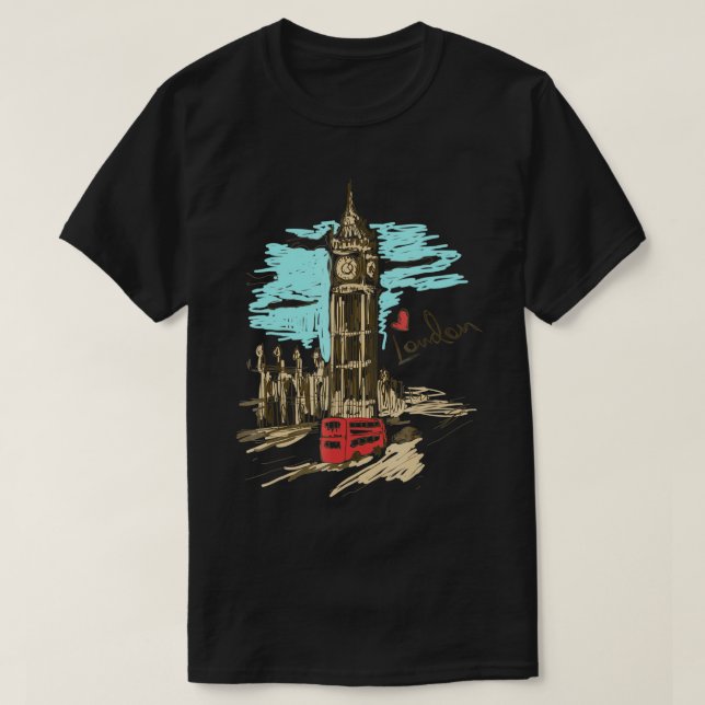 T-shirt Londres Angleterre T-Shirt- Retro Souvenir Love Lo (Design devant)
