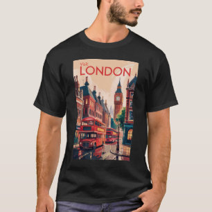 T-shirt Londres Angleterre Travel Art Vintage