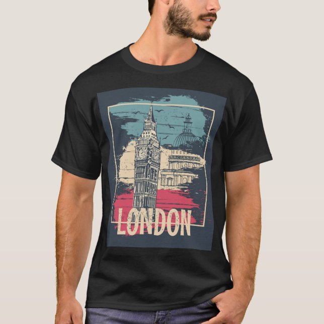 T-shirt Londres Big Ben : Poster de typographie (Devant)