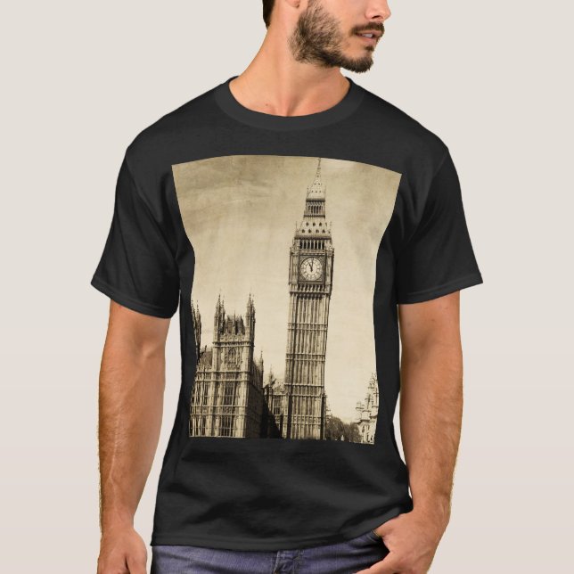 T-shirt Londres Big Ben : Vintage View (Devant)