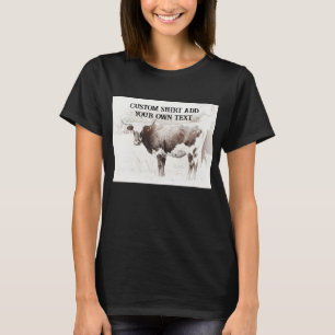 T-shirt londres cow sepia photo art ajouter votre propre t