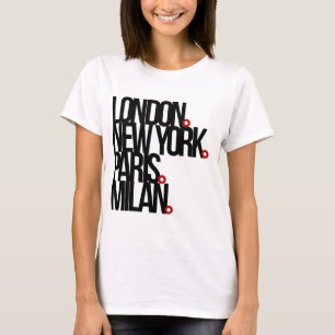 T-shirt Londres New York Paris Milan