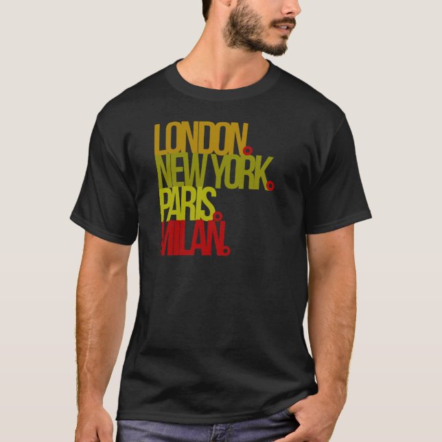 T-shirt Londres NY Paris Milan (Devant)