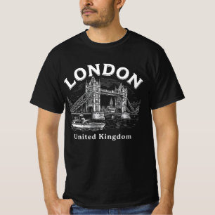T-shirt Londres Royaume-Uni - Art de gravure vintage de Lo