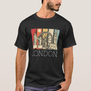 T-shirt Londres Skyline De England Tower Bridge Avec Doub
