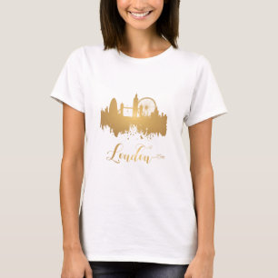 T-shirt Londres Skyline Gold Map City Angleterre Europe